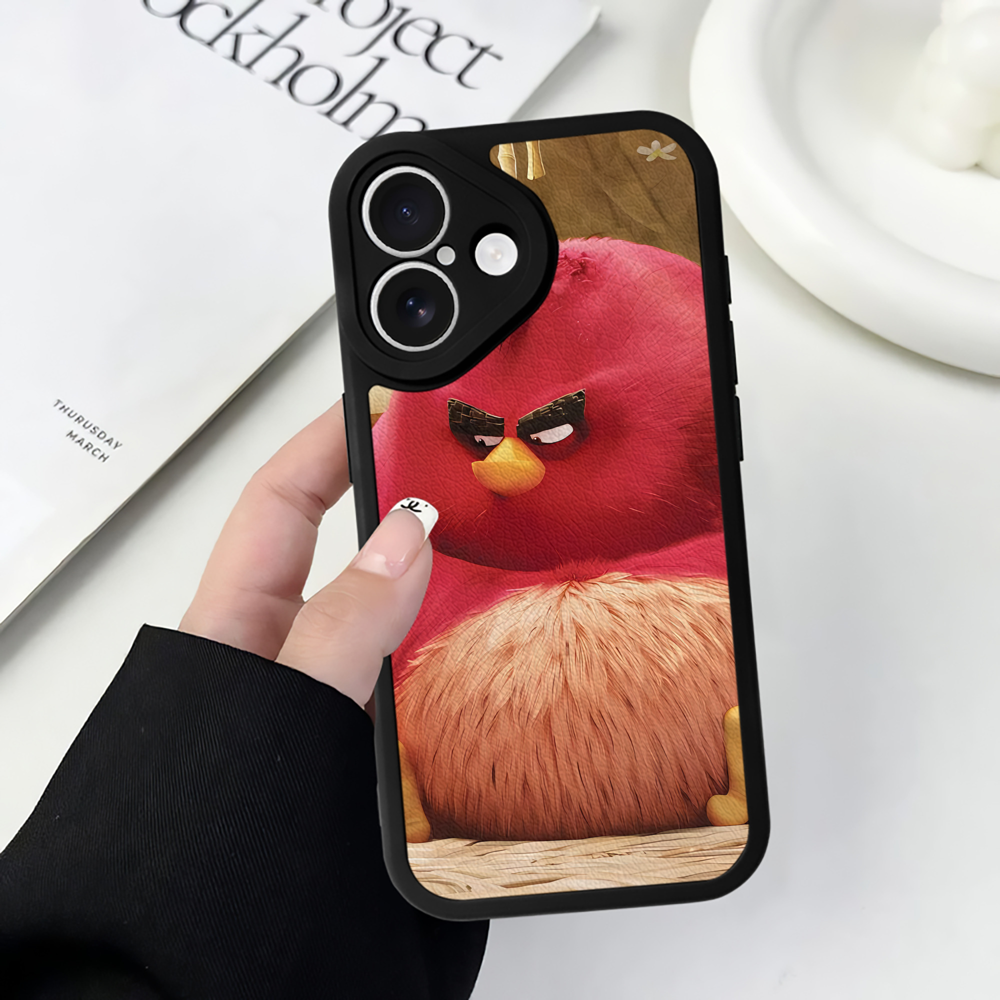 （画像用） Angry Birds アングリーバード 【iPhone 16シリーズ対応】シリコンスマホケース（レザー調） 材質：シリコン